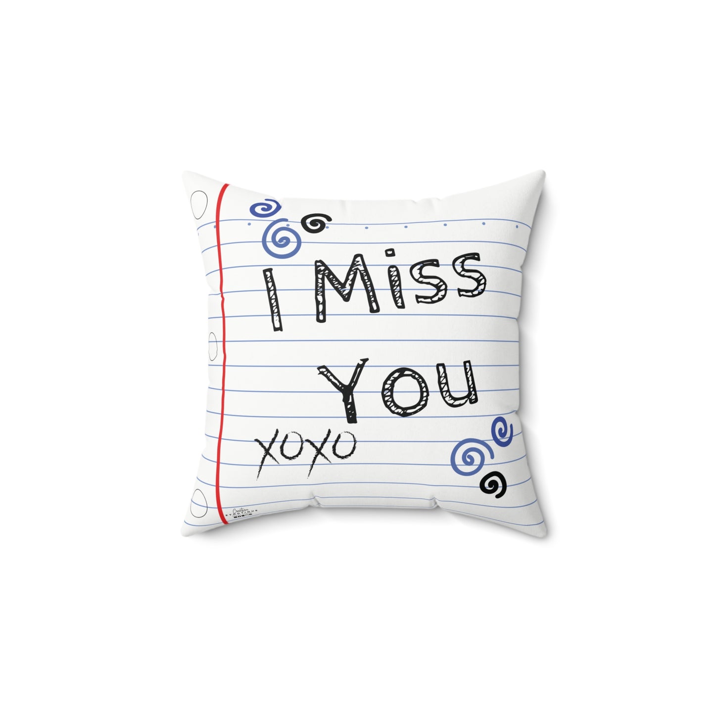 I Miss You Throw Pillow (Blue)