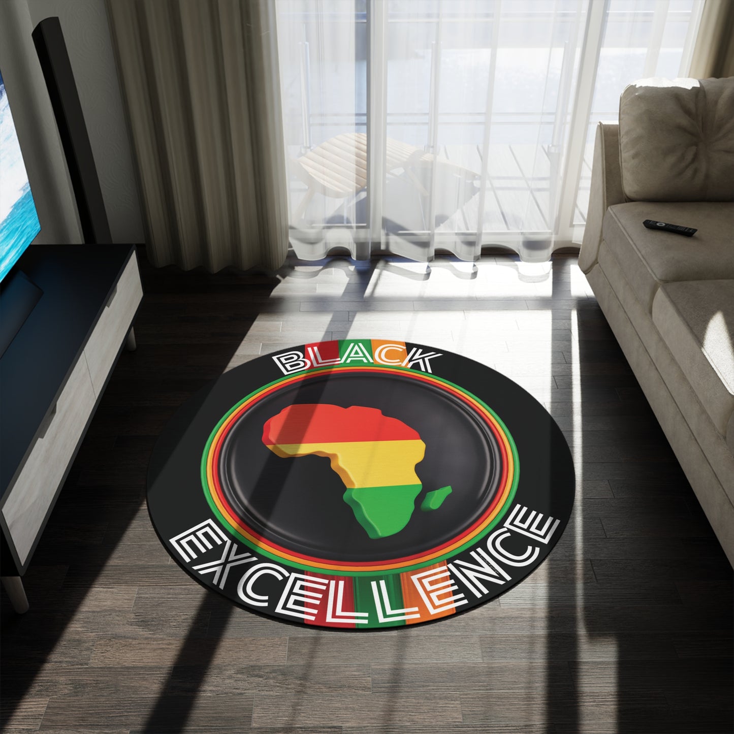 Black Excellence Round Rug