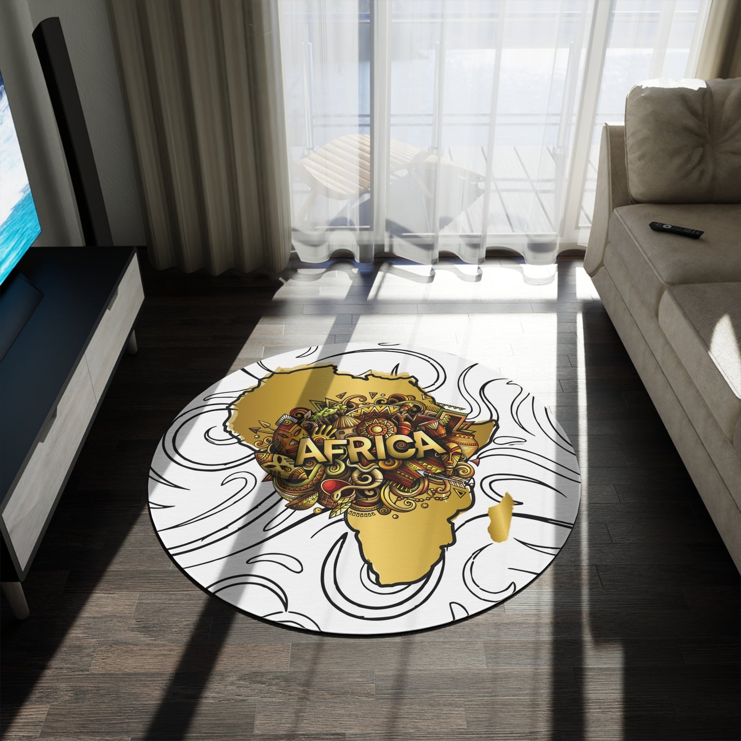 Black History Africa Round Rug