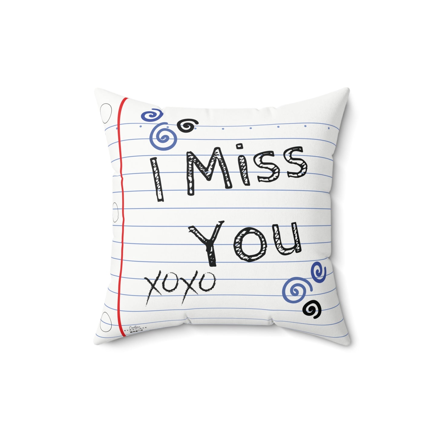 I Miss You Throw Pillow (Blue)