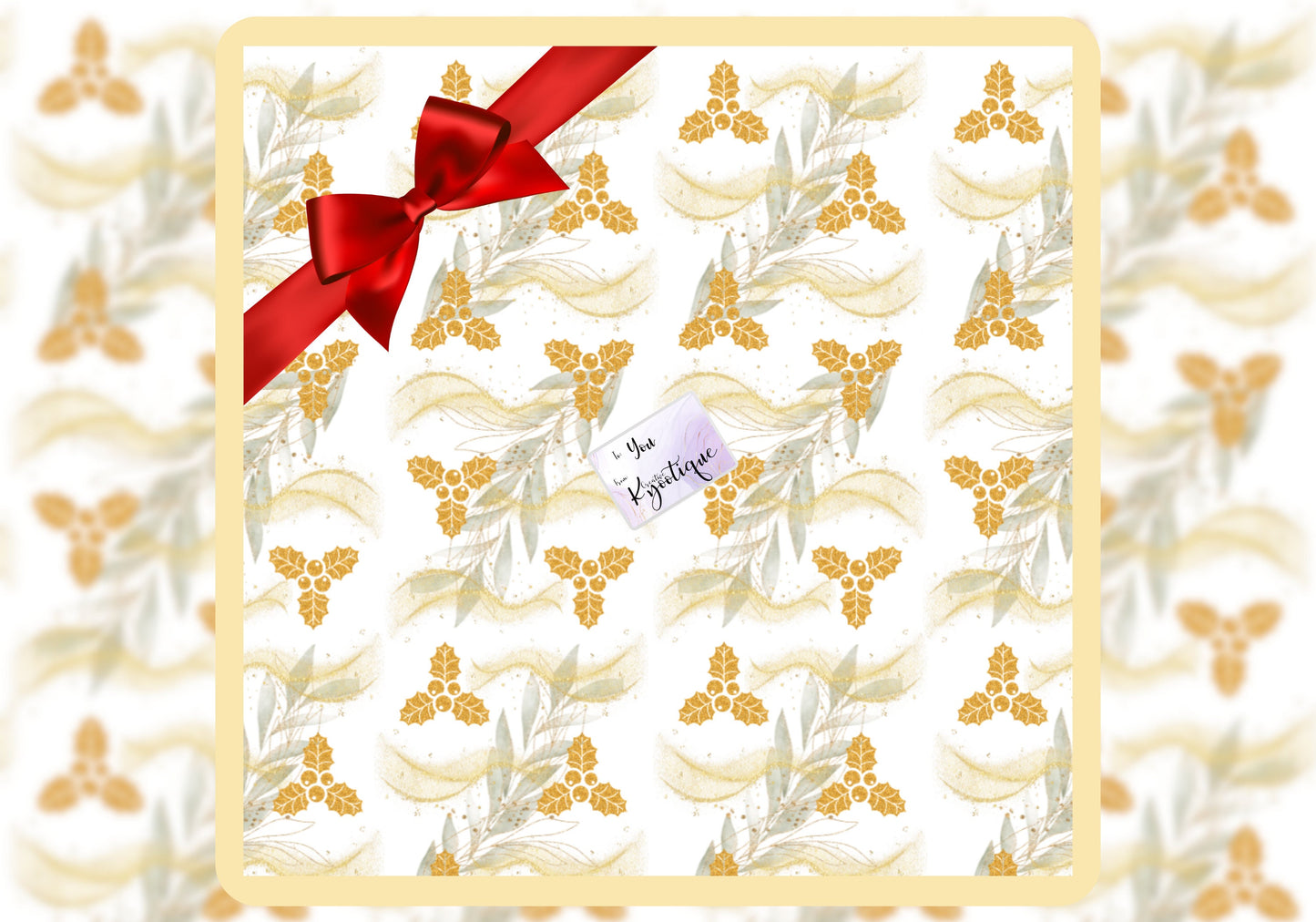 Golden Holly Gift Wrap