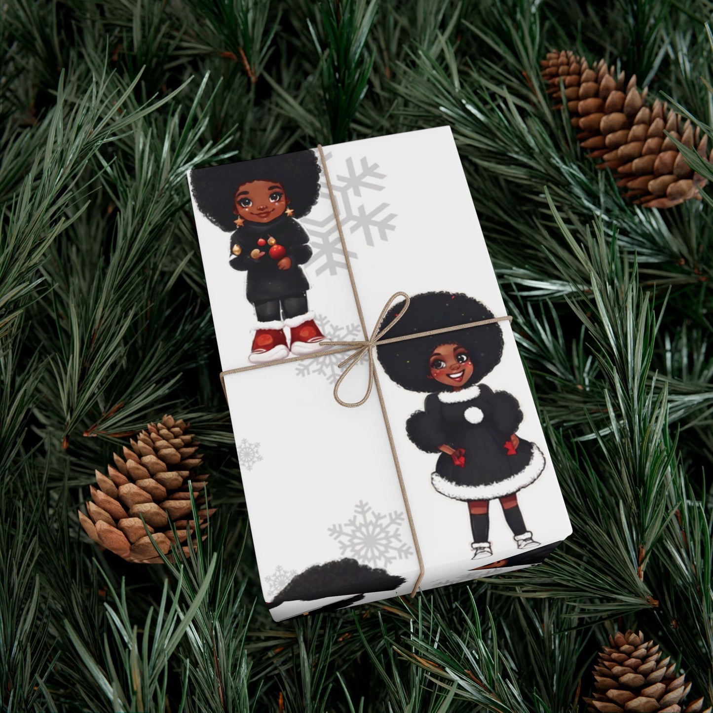 Snow Fro Flakes Holiday Gift Wrap