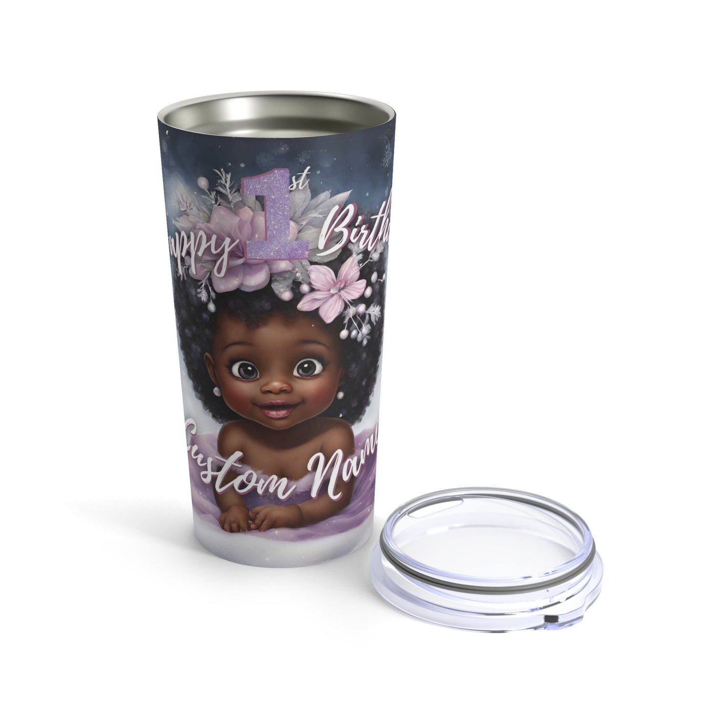 Personalized Happy 1st Birthday Tumbler 20oz