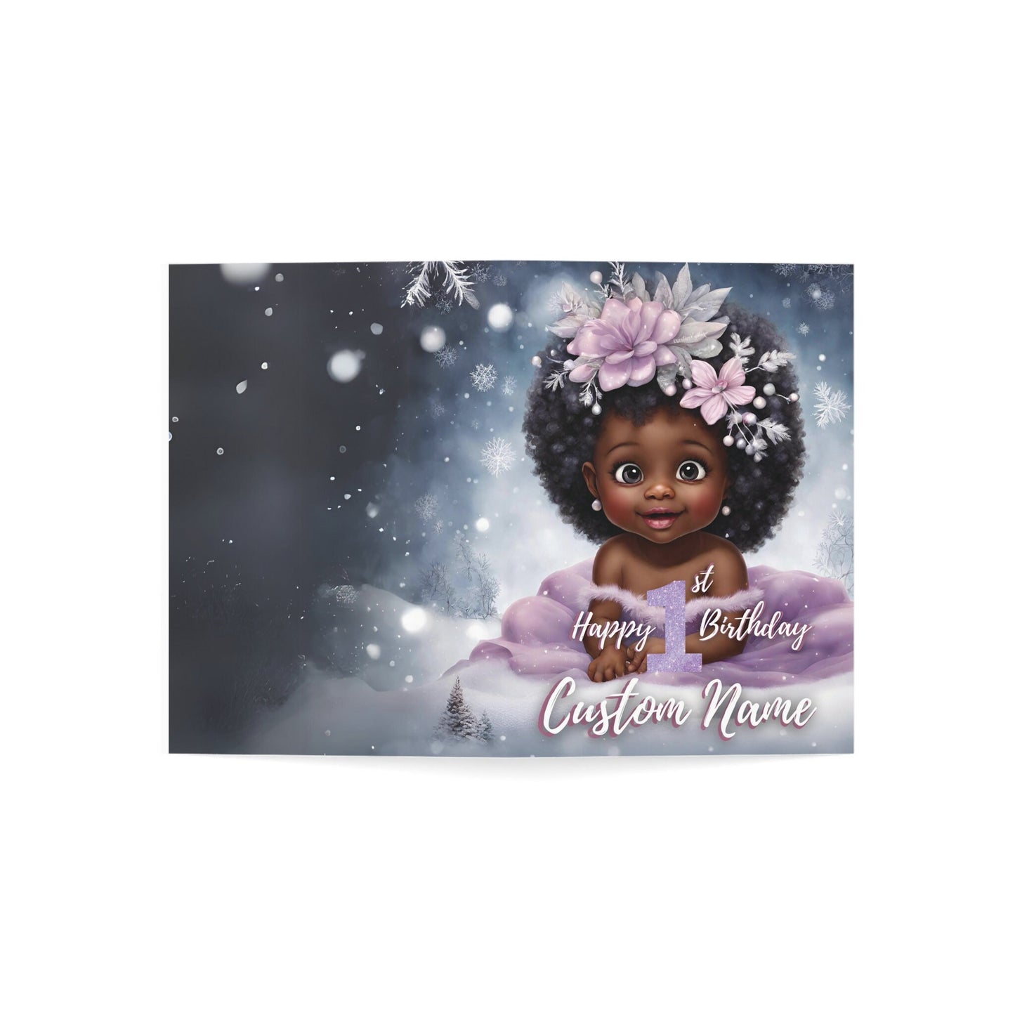 Personalize Happy 1st Winter Birthday Card