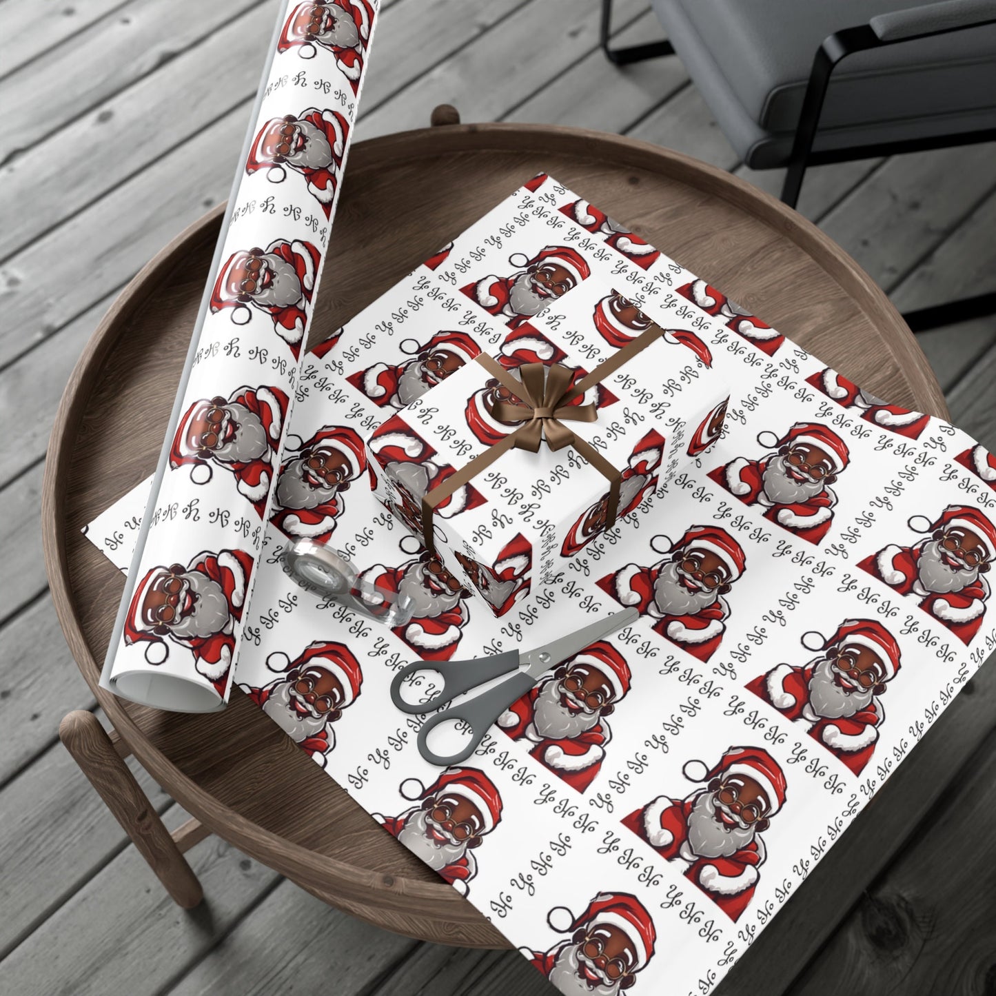 Yohoho Grid Santa Gift Wrap