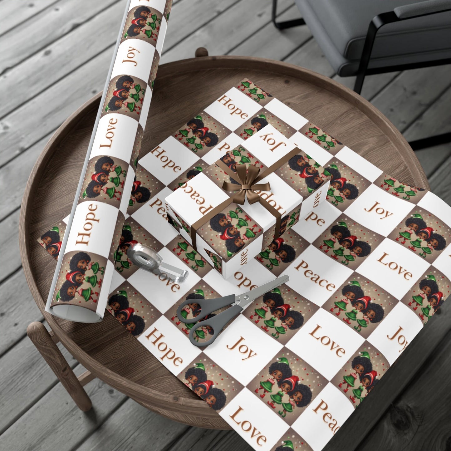 Peace, Joy, Hope, and Love Gift Wrap