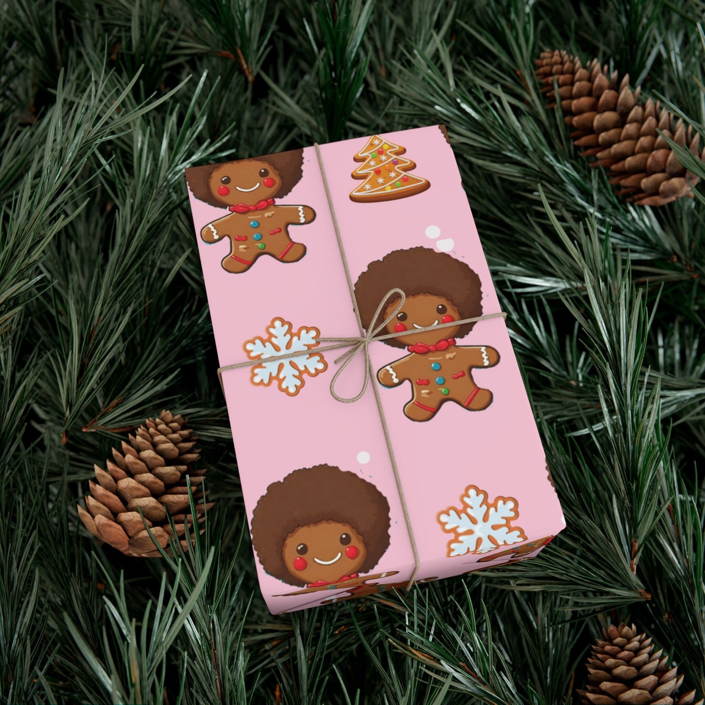 Holiday Cookies Gift Wrap - Pink
