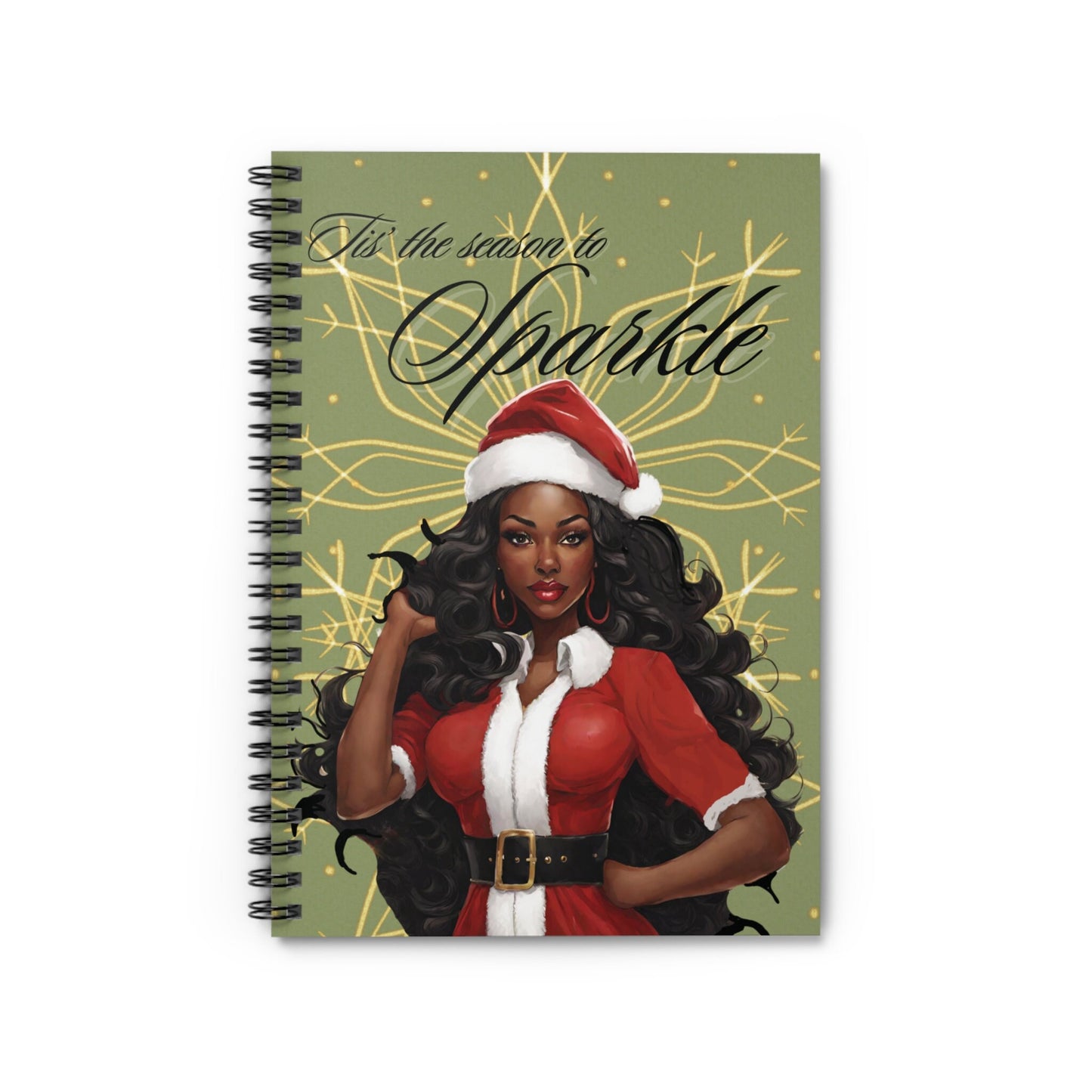 Tis the Season to Sparkle Spiral Notebook - Sage