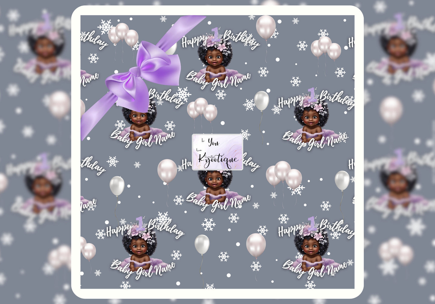 Personalized 1st Winter Birthday Gift Wrap