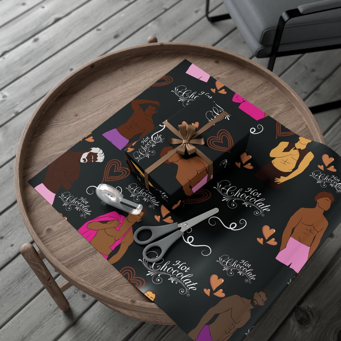 Hot Chocolate Gift Wrap - Black