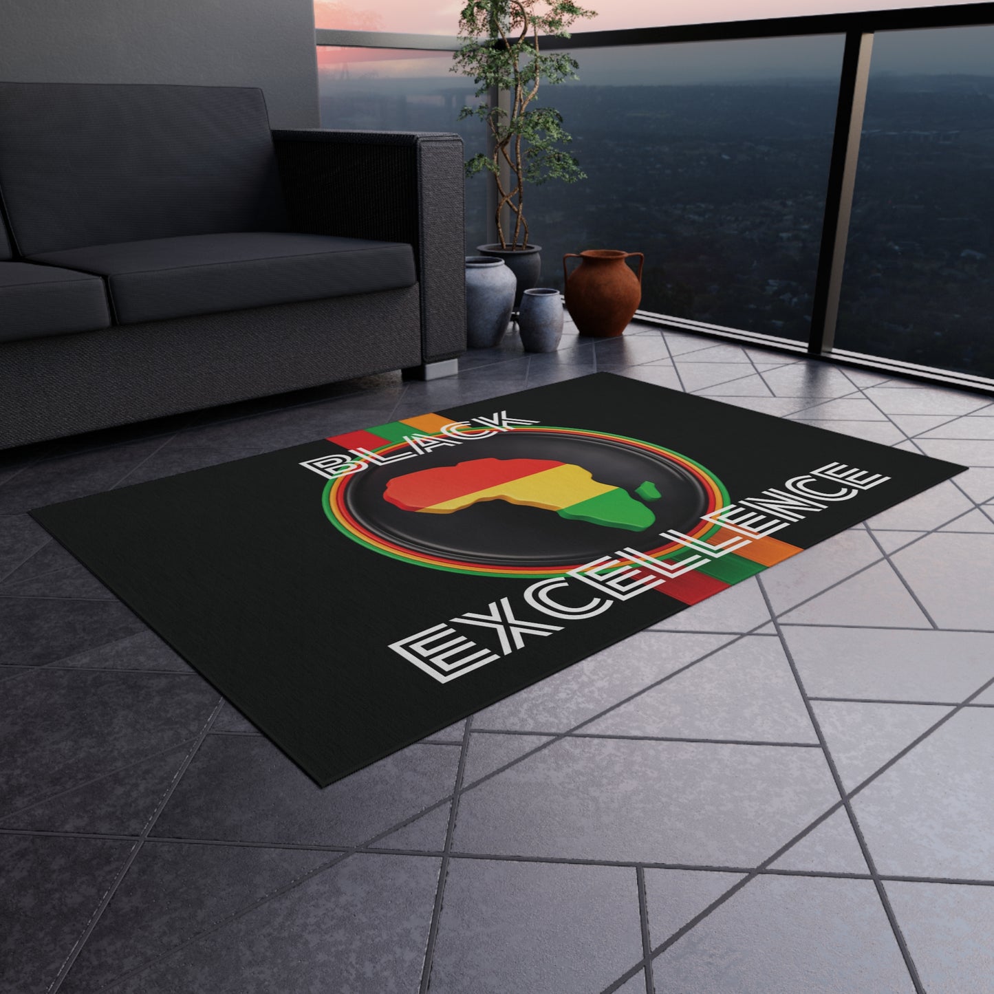 Black Excellence Outdoor Rug