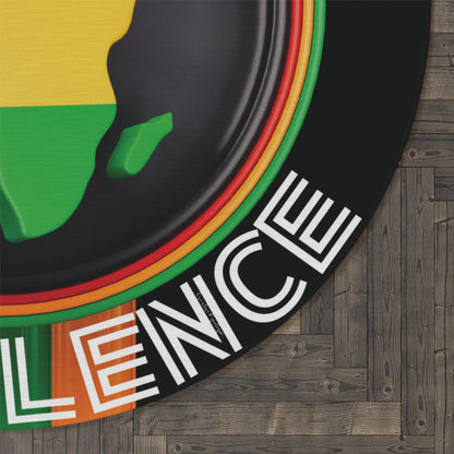 Black Excellence Round Rug