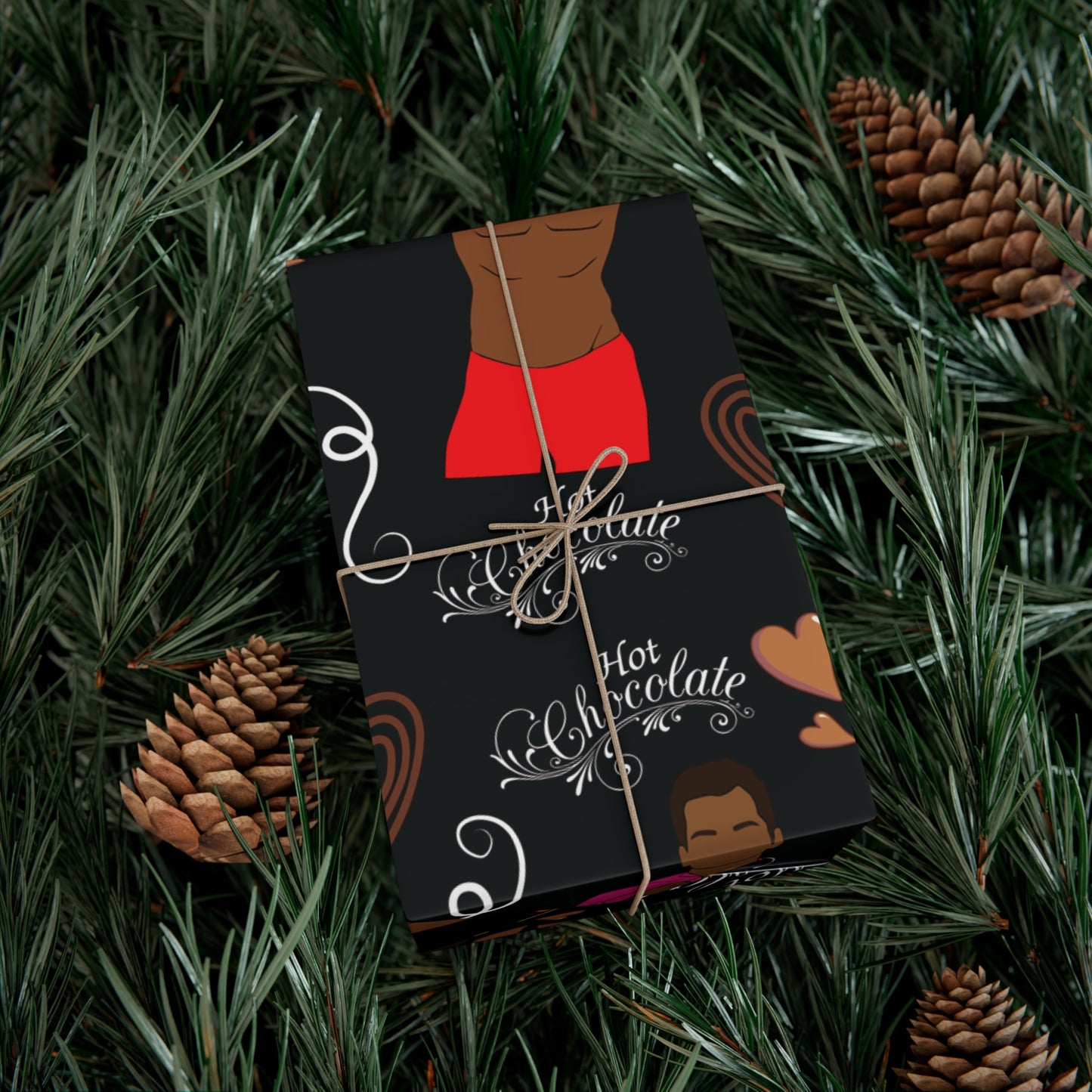 Hot Chocolate Gift Wrap - Black