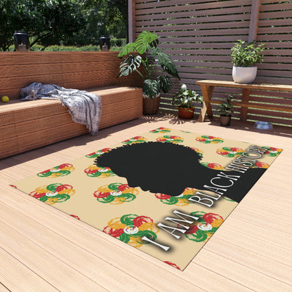 I Am Black History Outdoor Rug (Male)