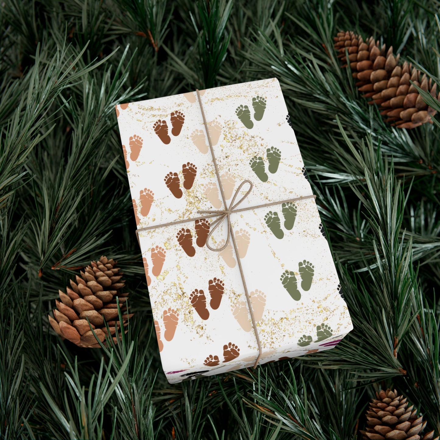 Gender Neutral Footprints Gift Wrap