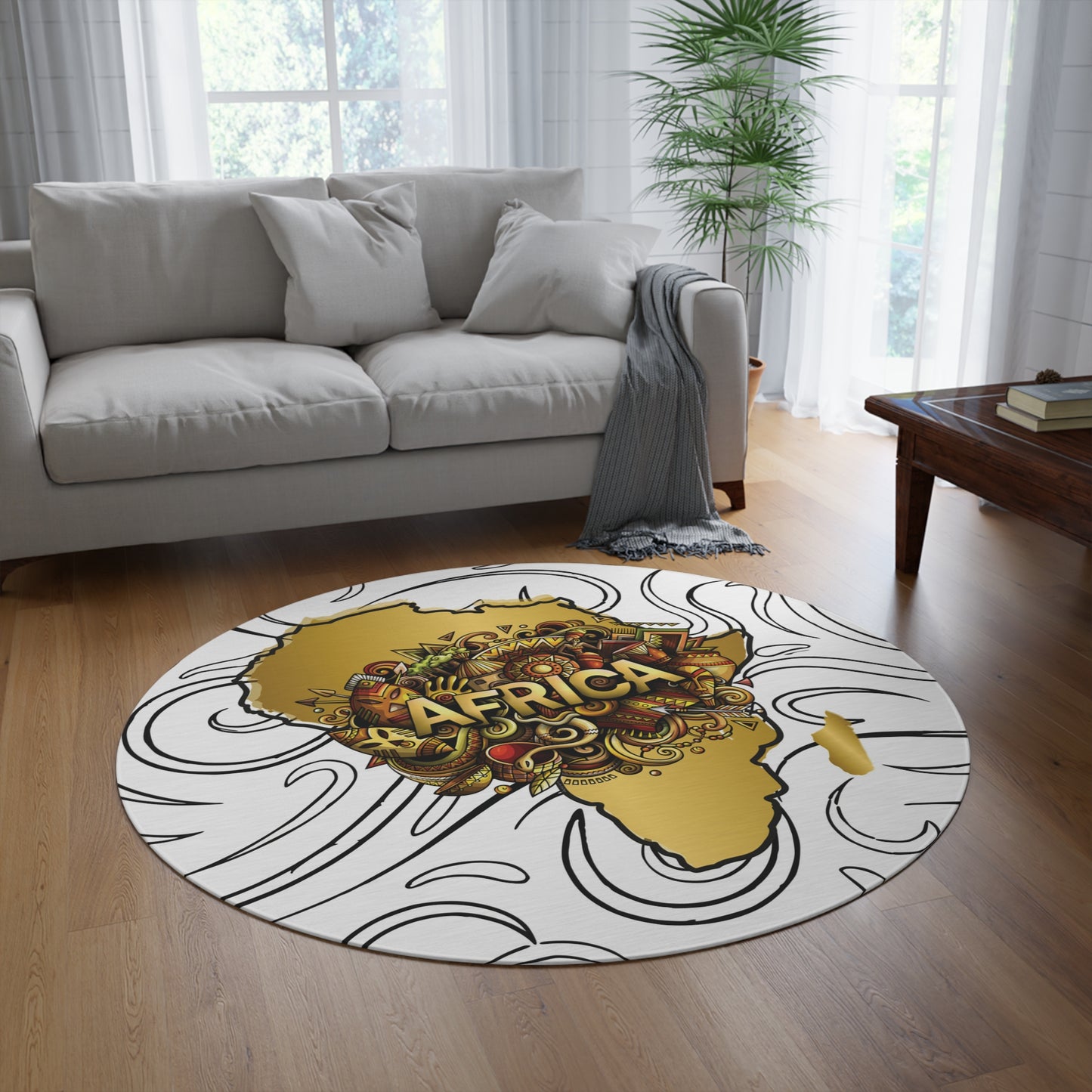 Black History Africa Round Rug