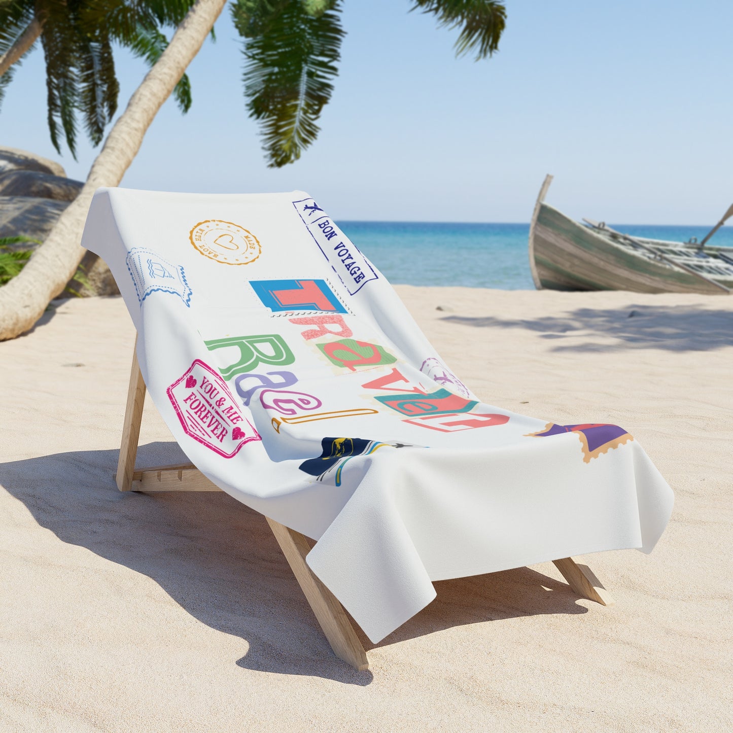 Travel Bae Beach Towel (White)