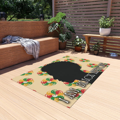 I Am Black History Outdoor Rug (Male)