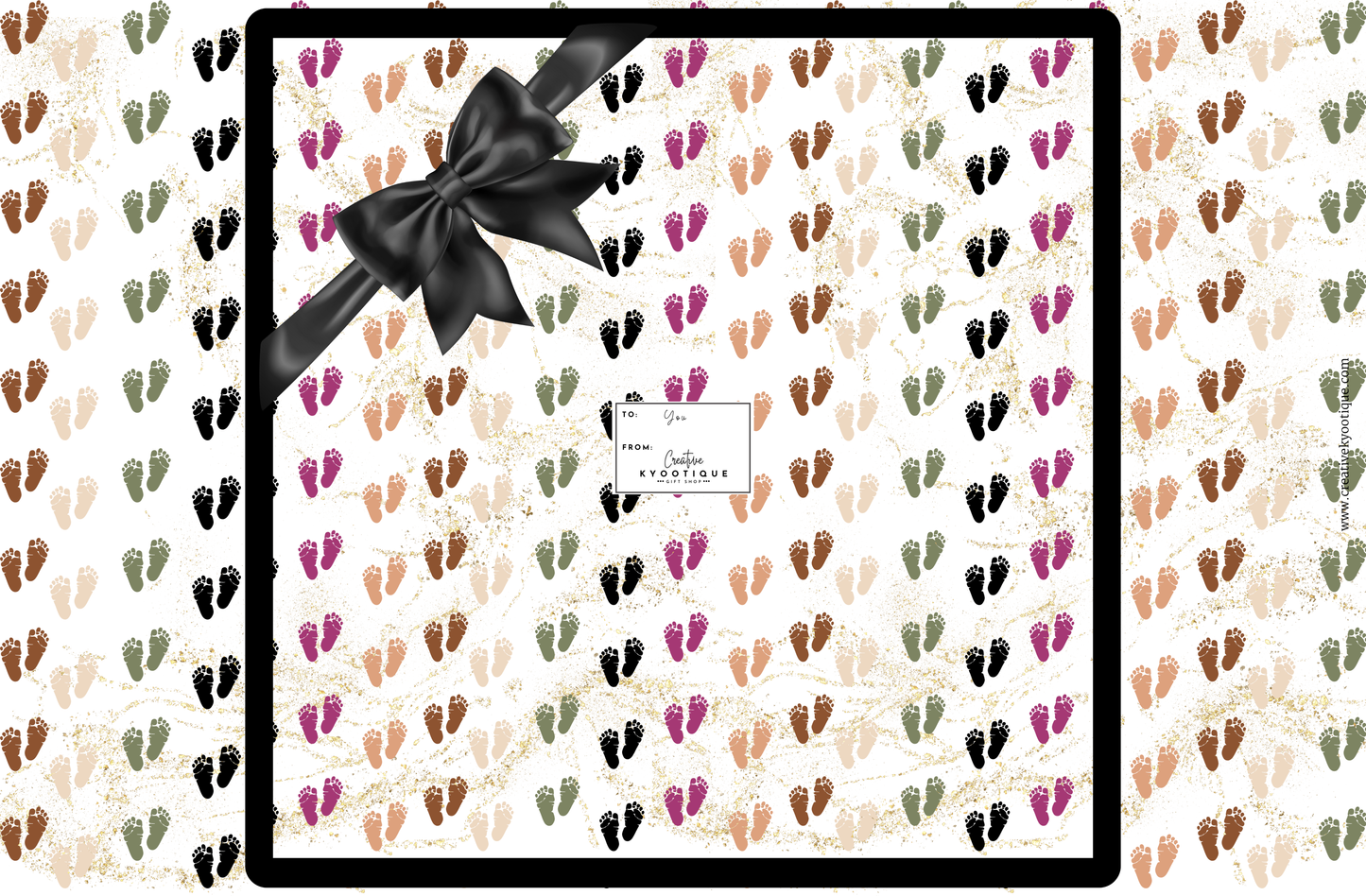 Gender Neutral Footprints Gift Wrap