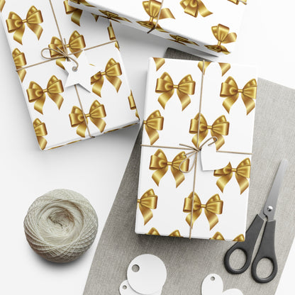 Holiday Gold Bow Gift Wrap