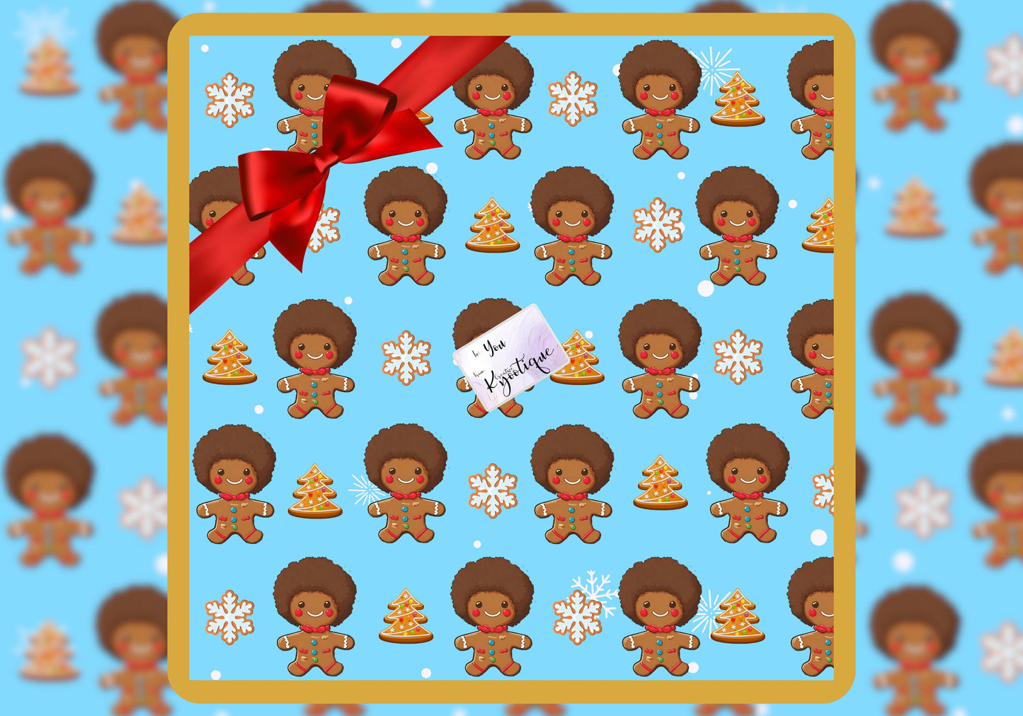 Holiday Cookies Gift Wrap - Blue