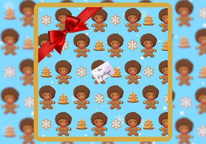 Holiday Cookies Gift Wrap - Blue