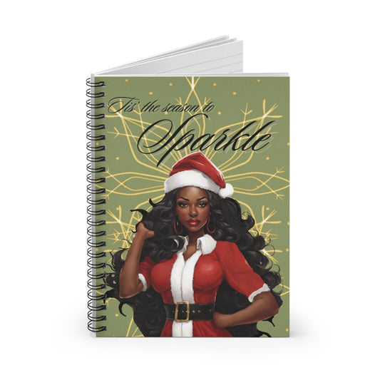 Tis the Season to Sparkle Spiral Notebook - Sage