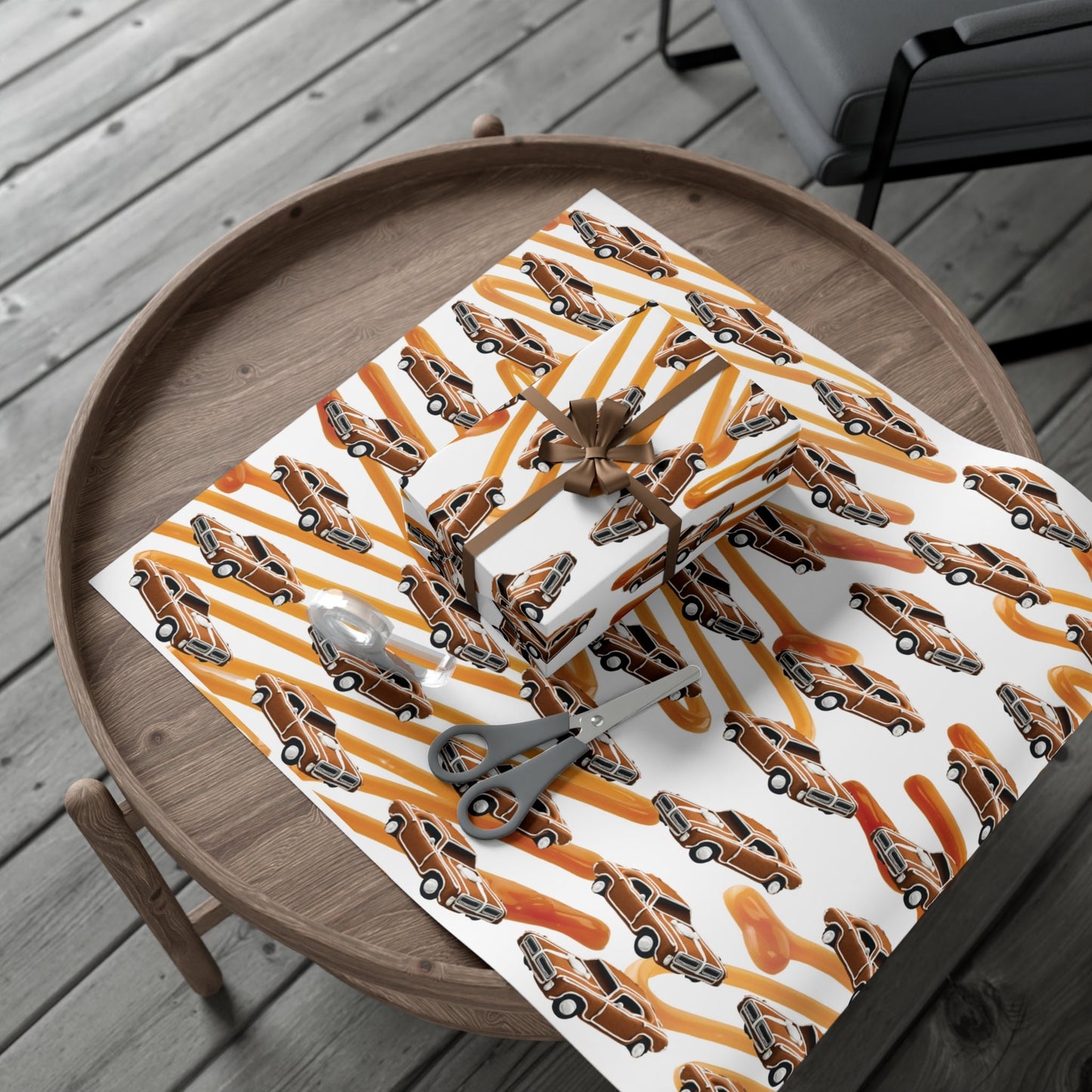 Ginger Donk Caramel Tracks Gift Wrap