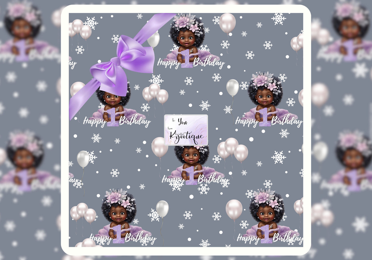 Happy 1st Winter Birthday Gift Wrap