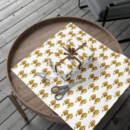 Holiday Gold Bow Gift Wrap