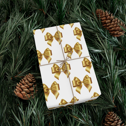 Holiday Gold Bow Gift Wrap