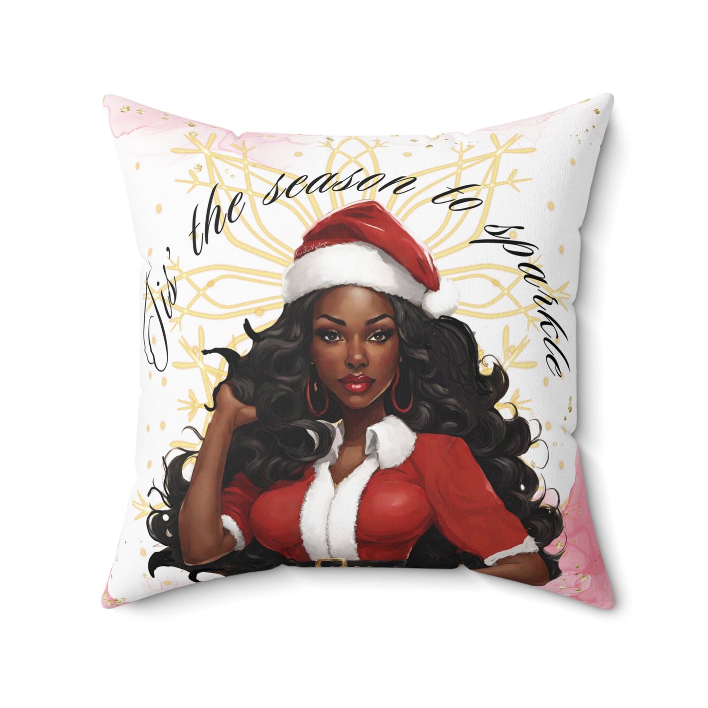 Tis the Season to Sparkle Pillow - Pink