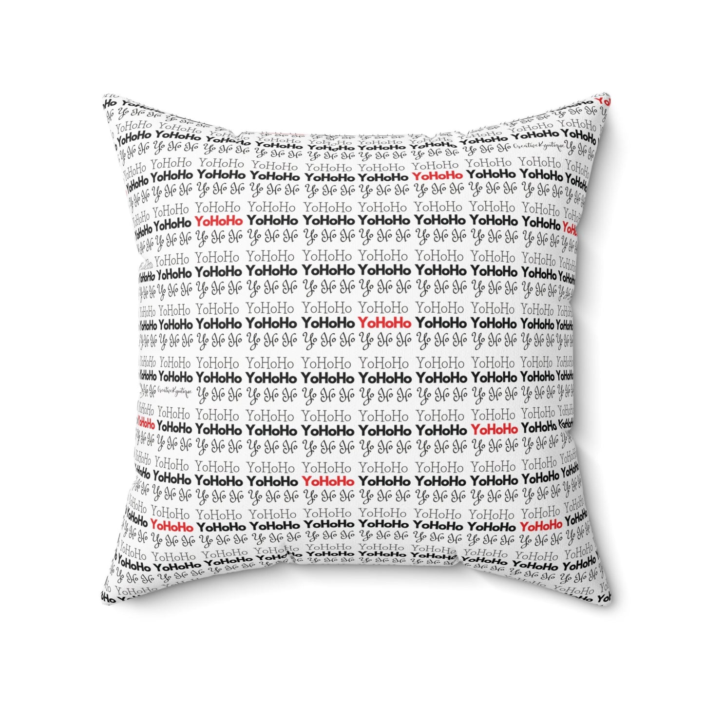 Yohoho Red Script Pillow