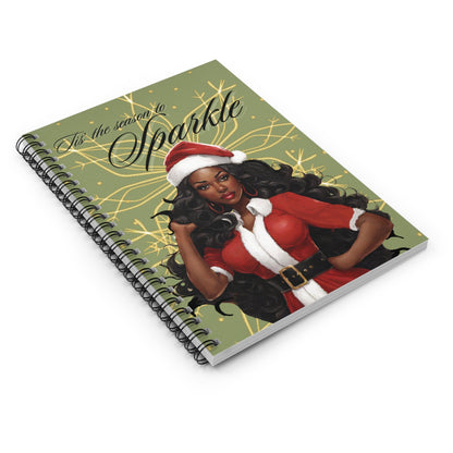 Tis the Season to Sparkle Spiral Notebook - Sage