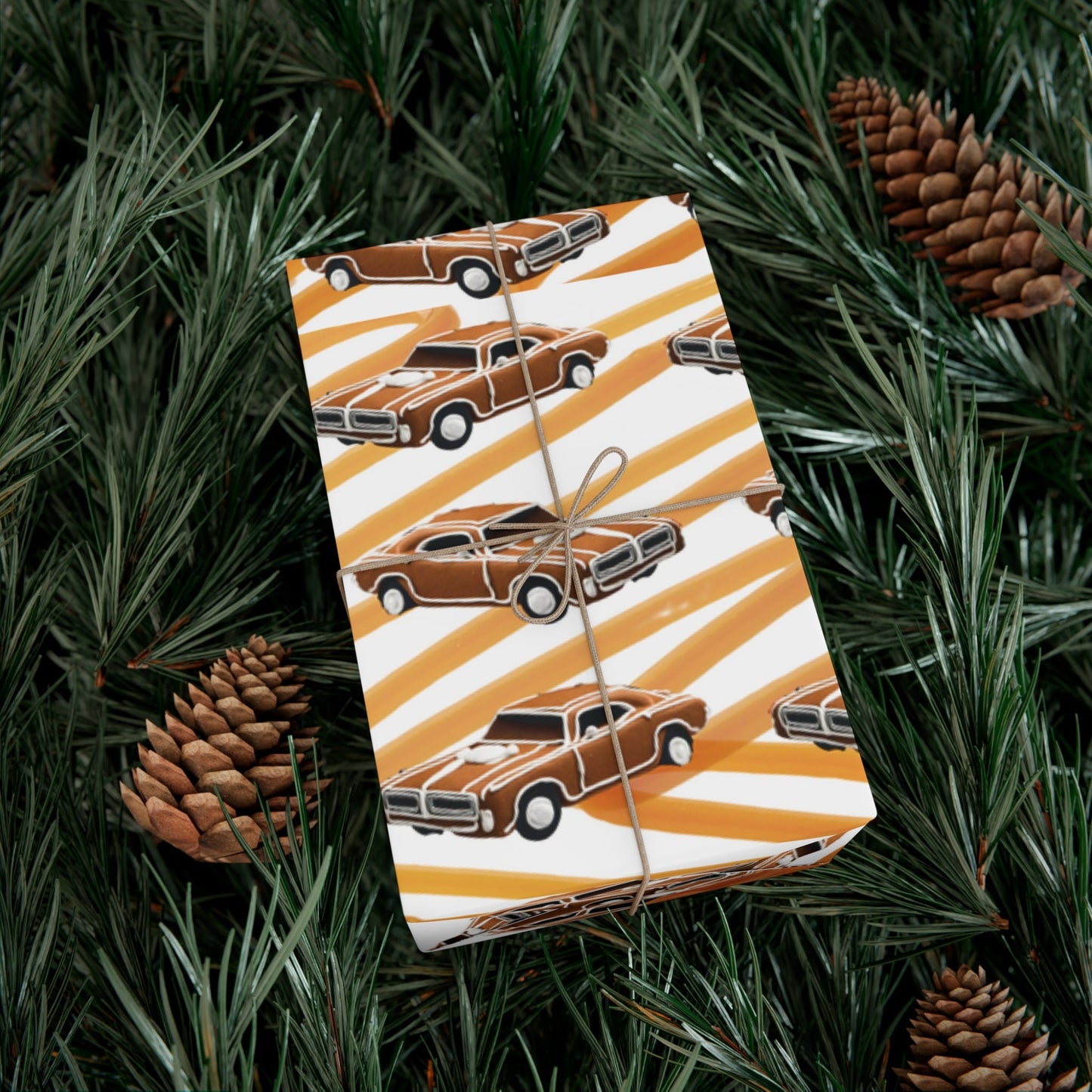 Ginger Donk Caramel Tracks Gift Wrap