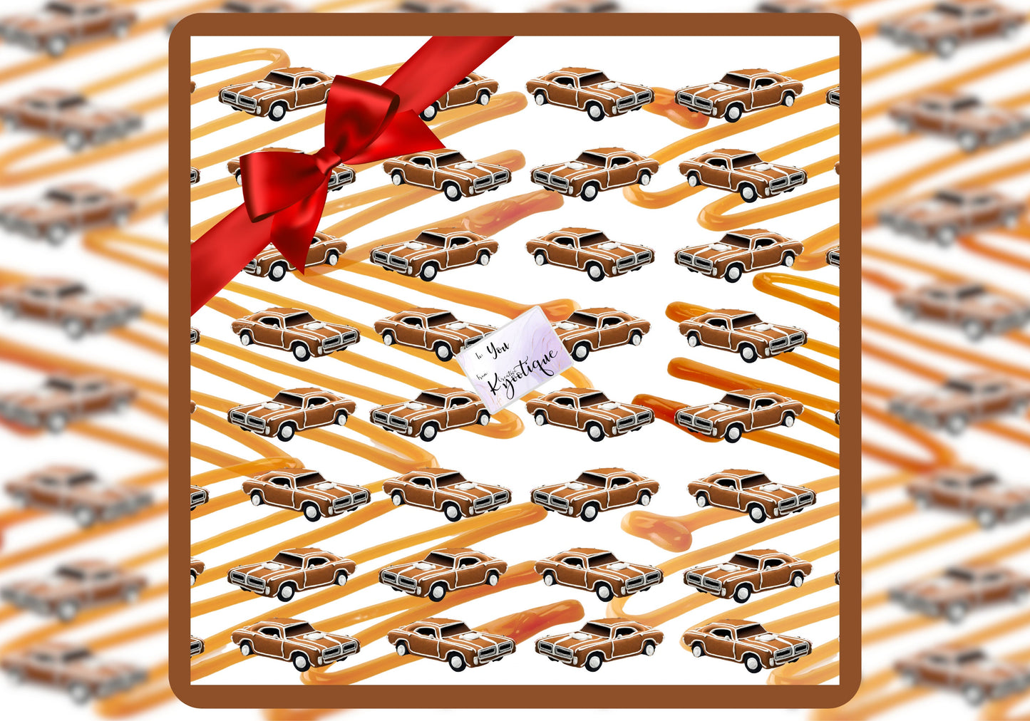 Ginger Donk Caramel Tracks Gift Wrap