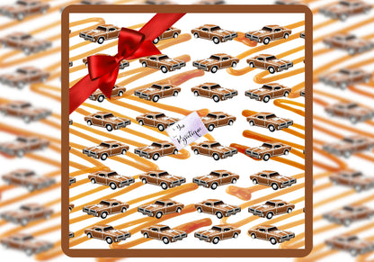 Ginger Donk Caramel Tracks Gift Wrap