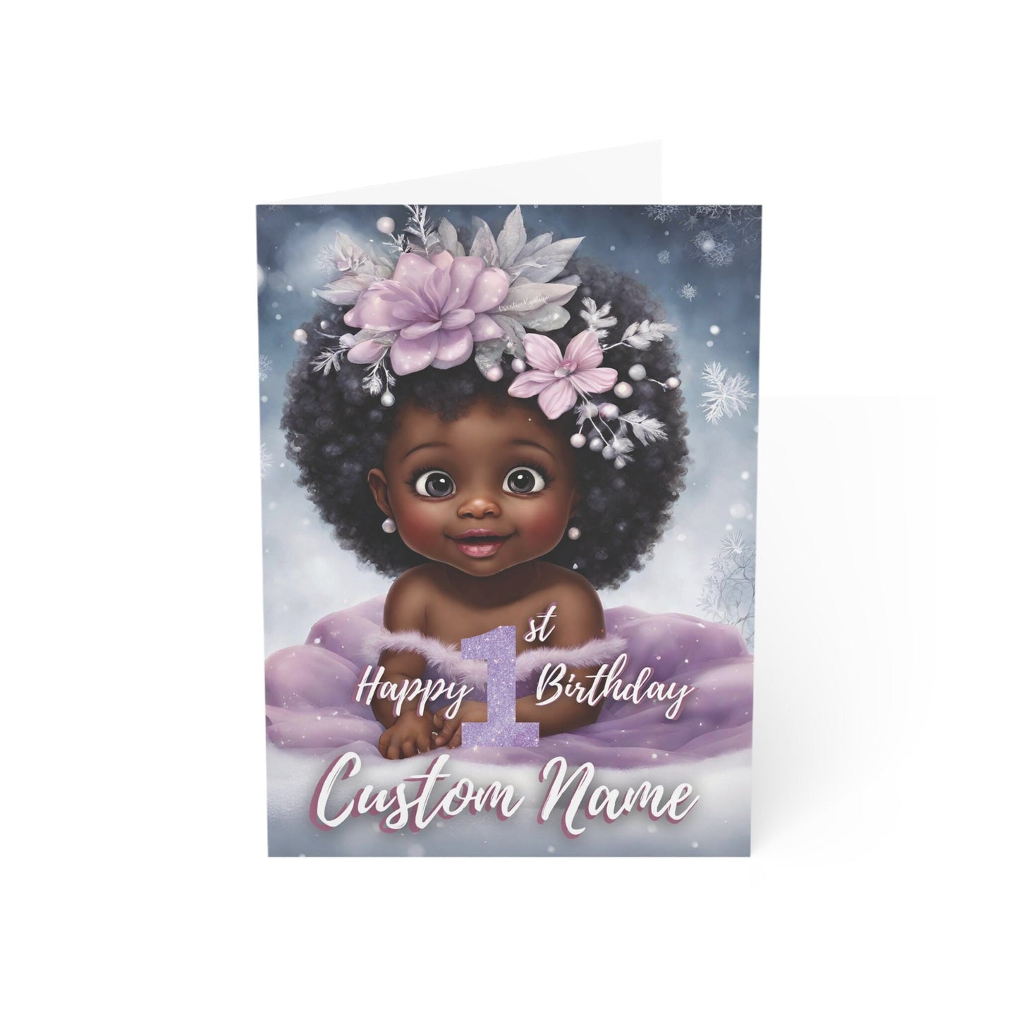 Personalize Happy 1st Winter Birthday Card