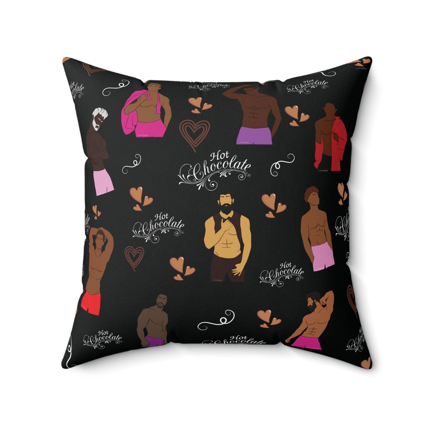 Hot Chocolate - Black Throw Pillow