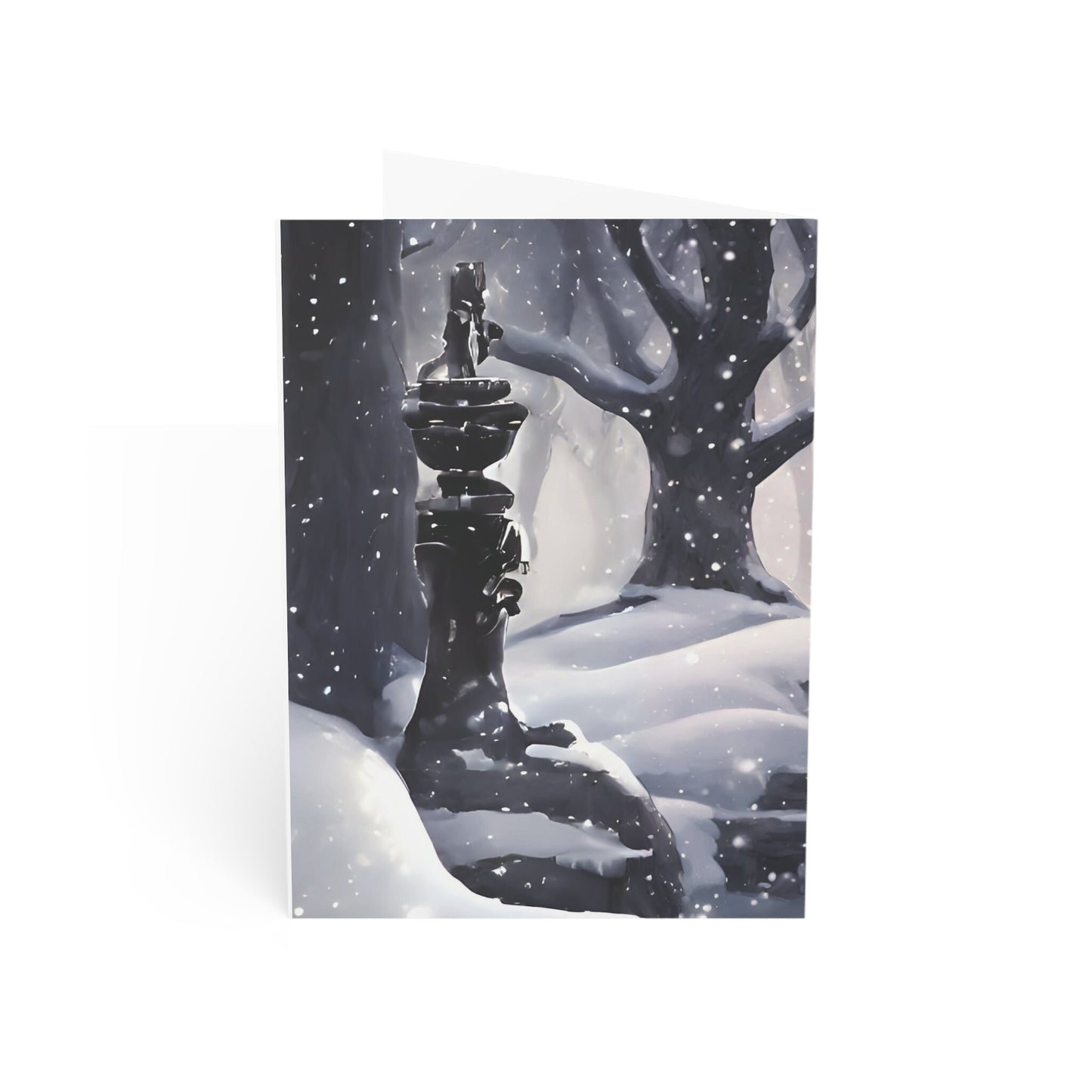 Black Love Winter Bliss Wedding Card