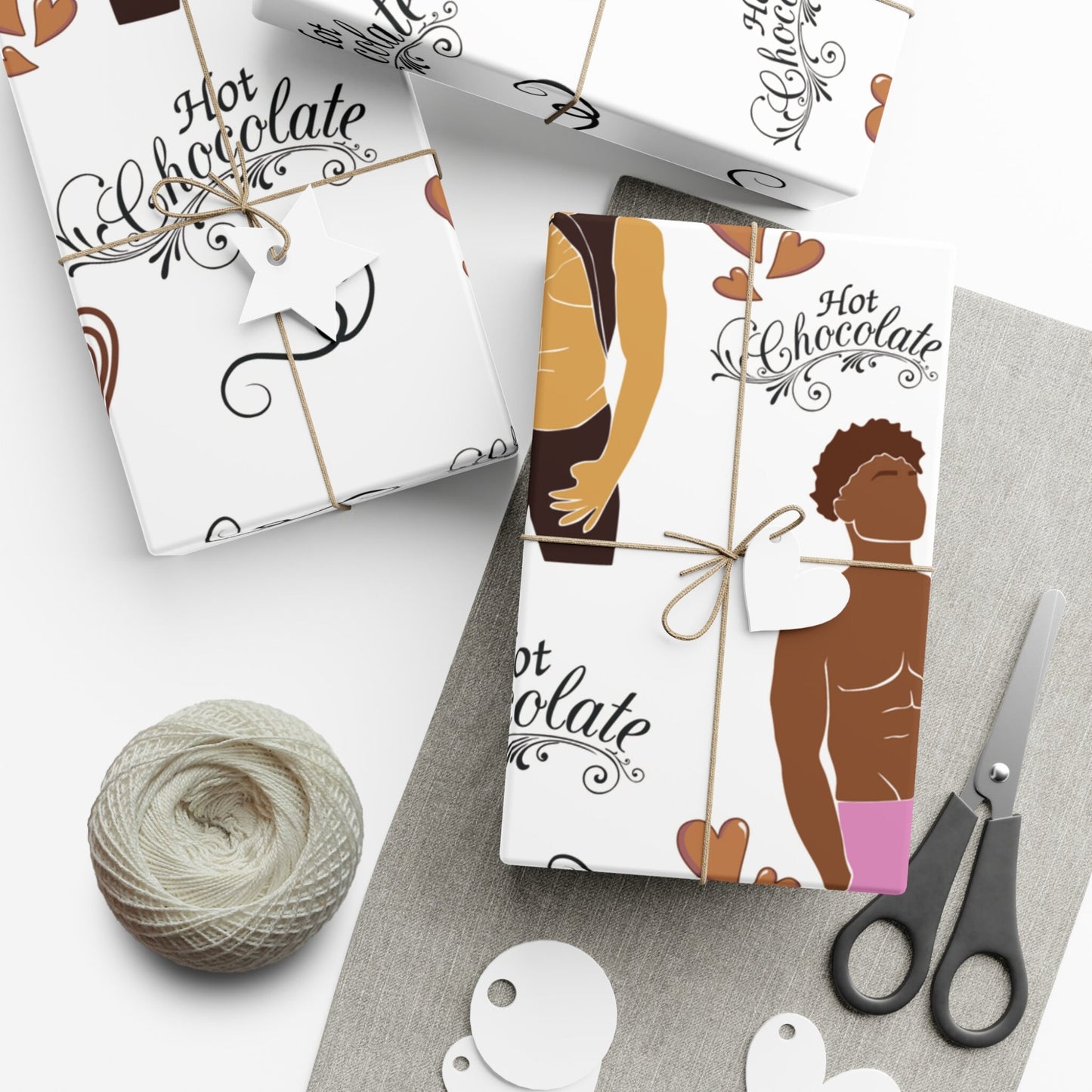 Hot Chocolate Gift Wrap - White