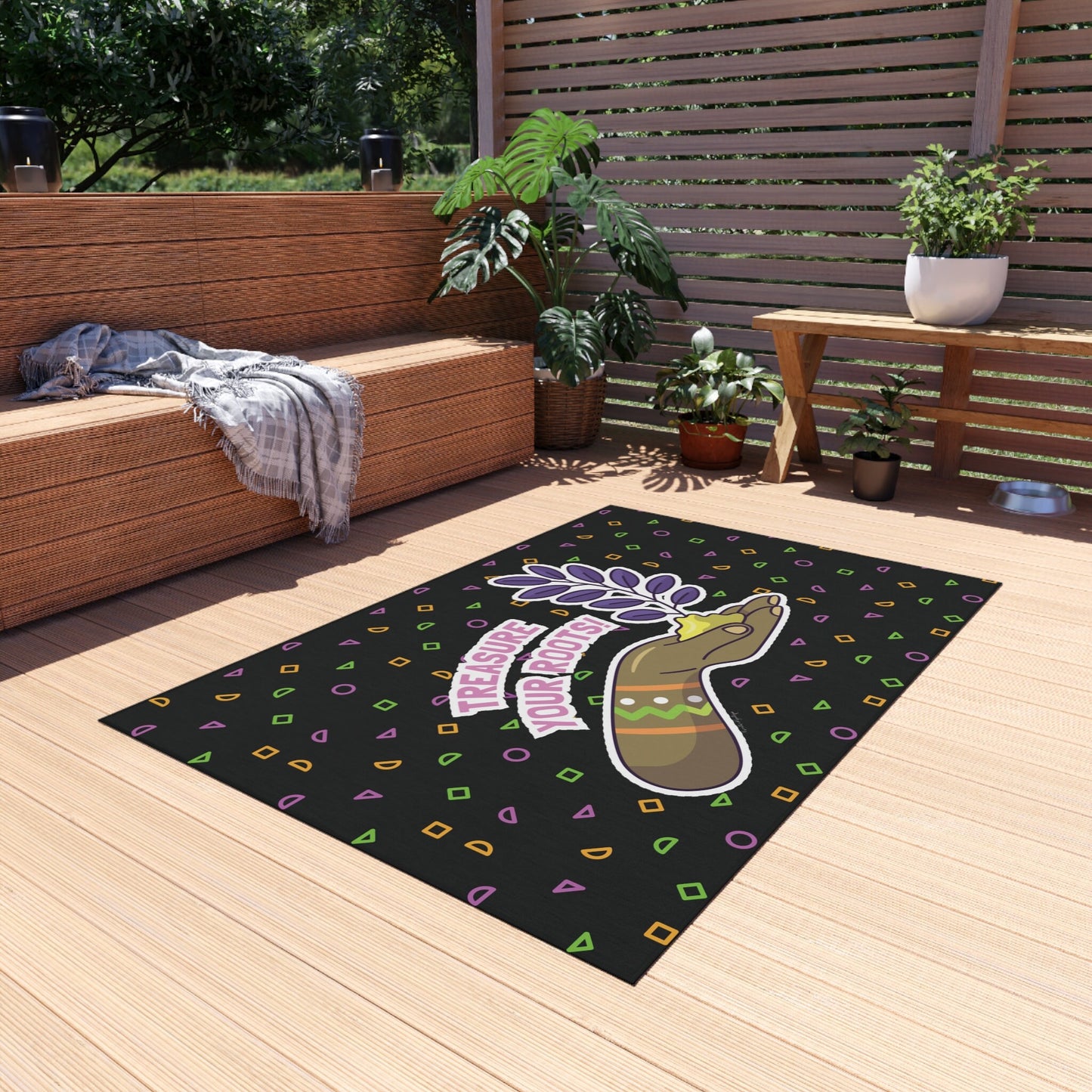 Treasure Your Roots Rug (Black)